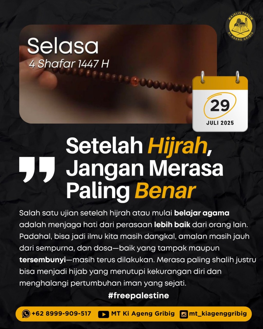 Setelah Hijrah, Jangan Merasa Paling&nbsp;Benar