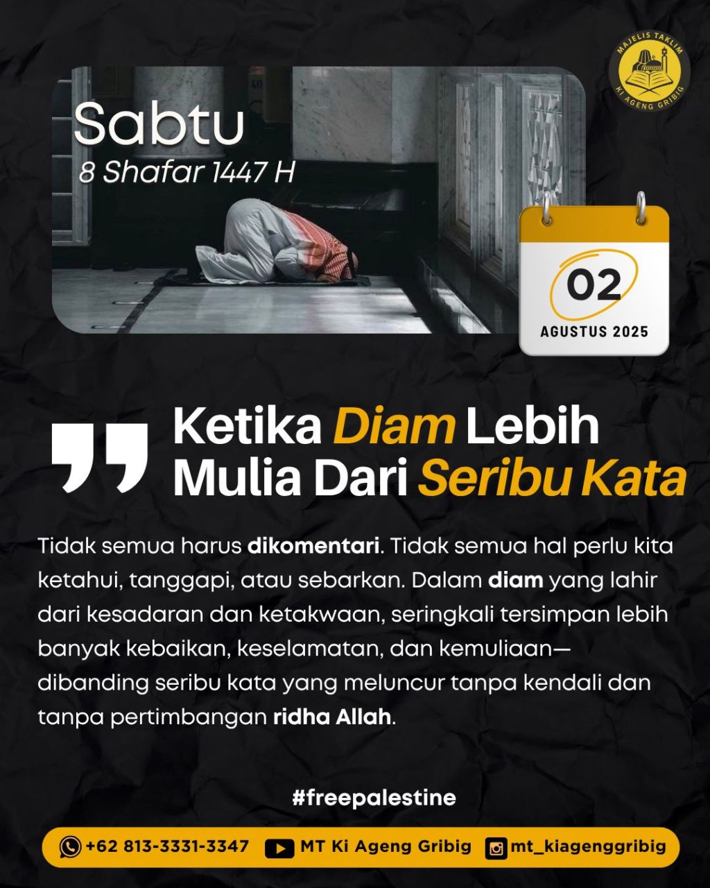 Ketika Diam Lebih Mulia Dari Seribu&nbsp;Kata